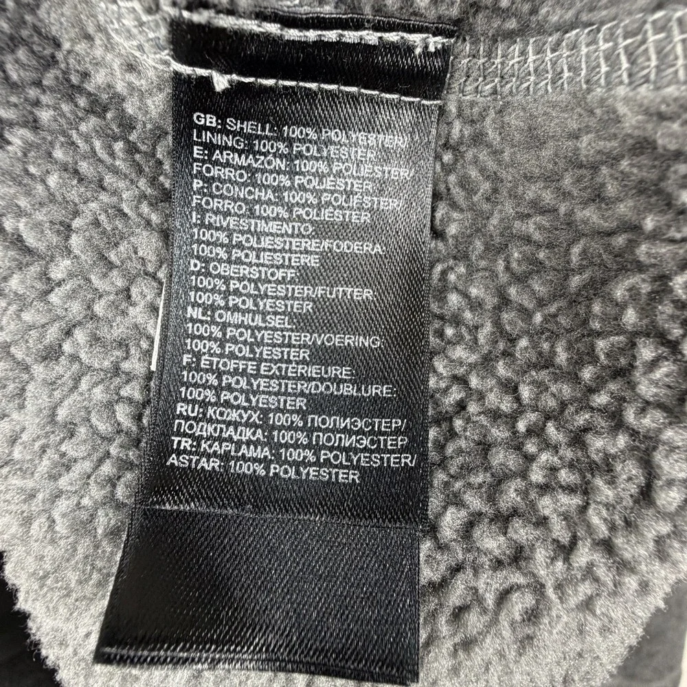 The North Face Full Zip Hooded Fleece Jacket Gray Heather Sherpa Lined Men's XL